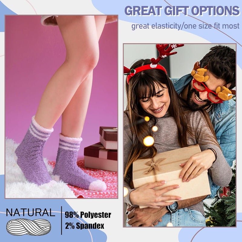 ANTSANG Womens Fuzzy Socks Fluffy Slipper Cozy Cabin Winter Soft Fleece Warm Comfy Thick Christmas Gift Socks - Image 5